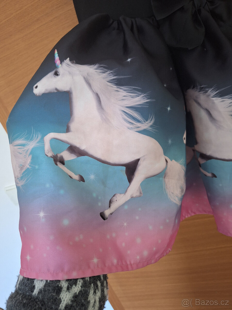 Dívčí šaty HM s jednorožci 110/116 - 2
