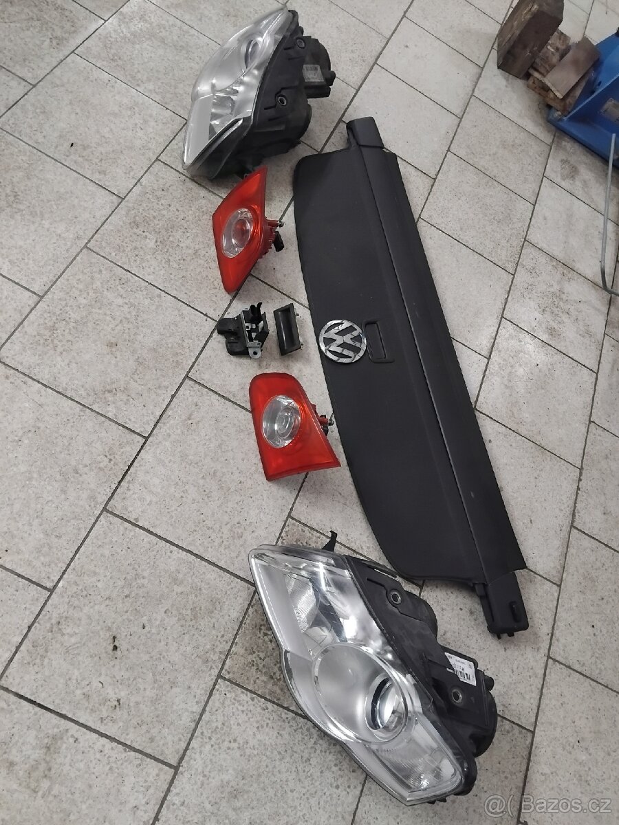 Vw B6 světla, roleta kufru,maska. - 2