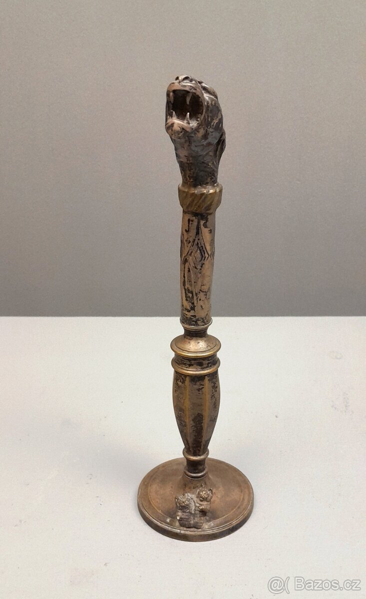 Starožitná postříbřená bronzová soška - 2