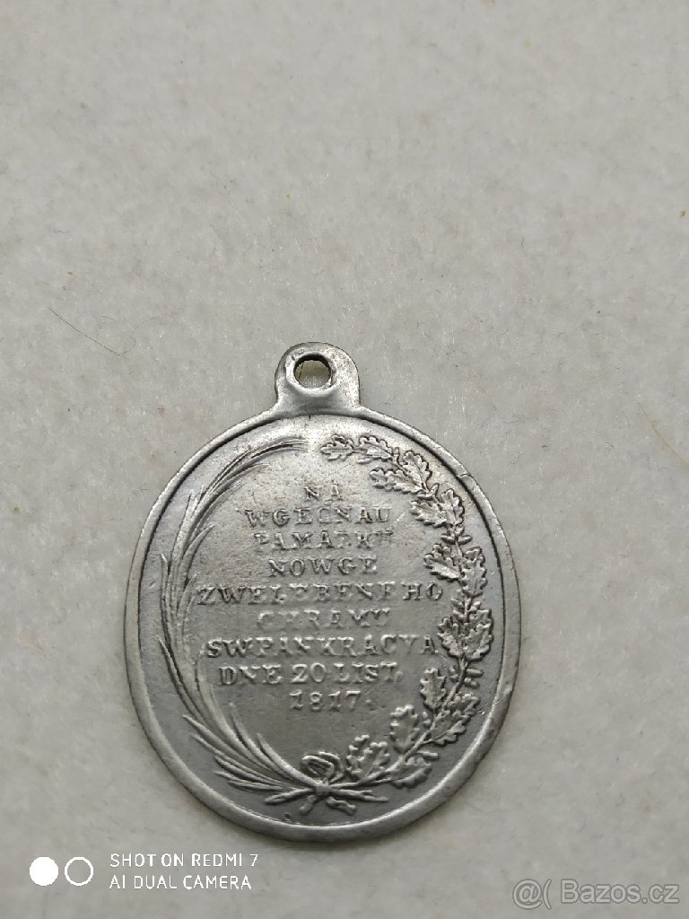 MEDAILE-přívěšek "SVATÝ PANKRÁC" - 1817 - 2