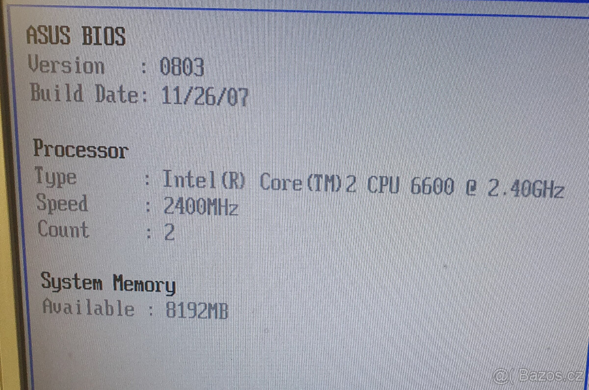 Motherboard Asus P5K + Core2Duo E6600 + 8GB RAM - 2