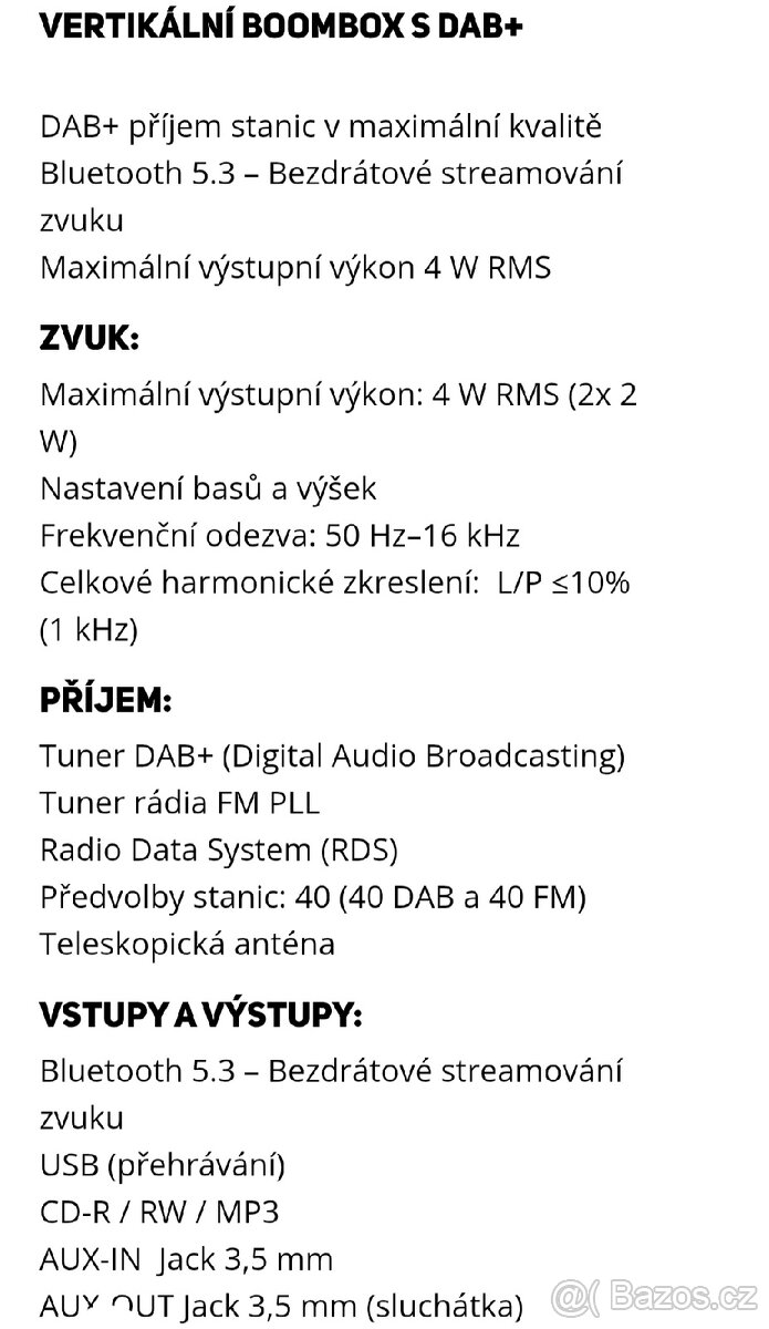 Vertical Boombox s DAB+ Sencor - 2