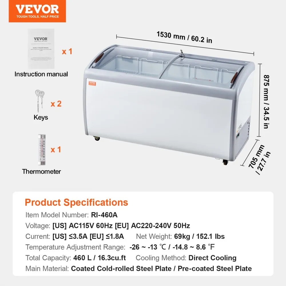 Mrazák 460L Vevor - 2
