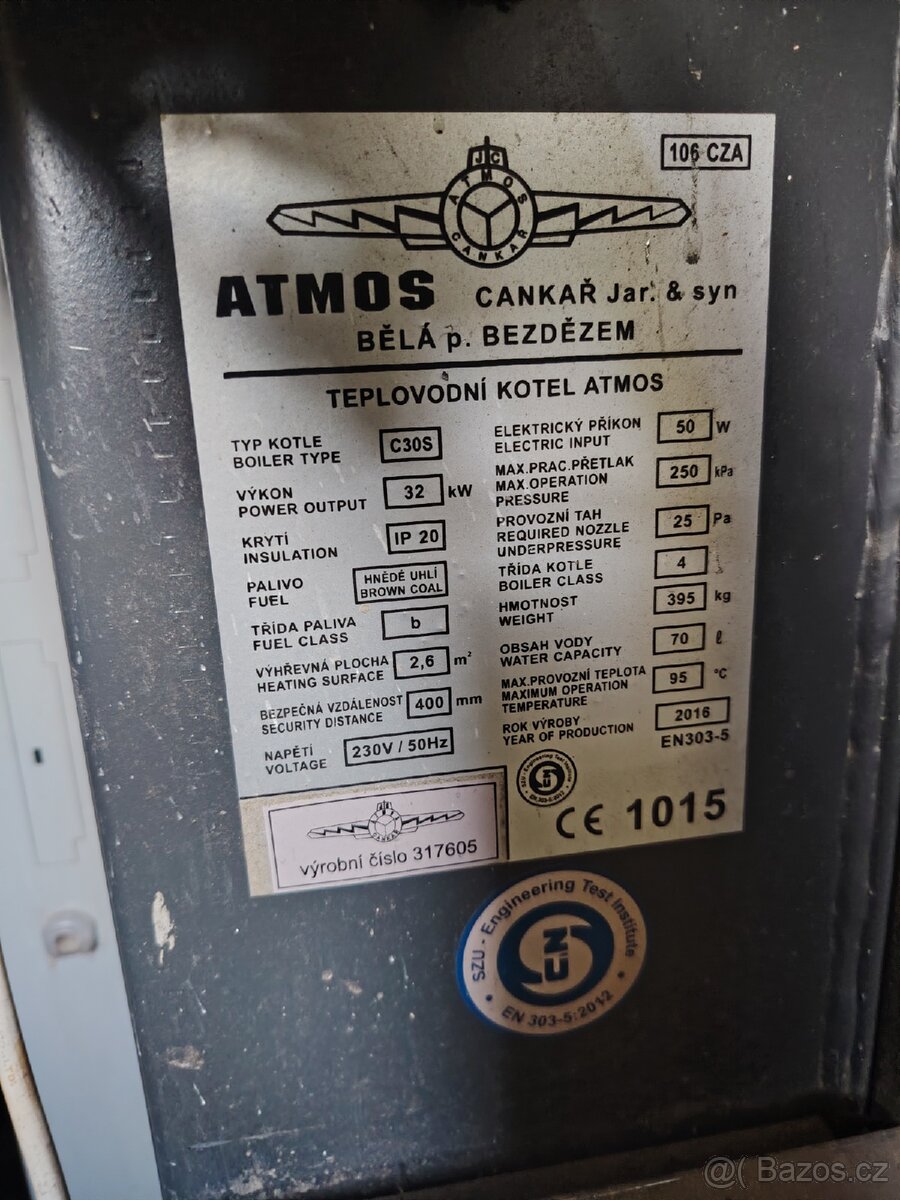 Prodám kotel Atmos 30kw - 2