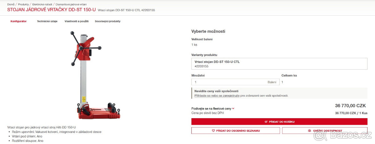 Stojan jádrové vrtačky Hilti DD-ST pro 150-U - 2