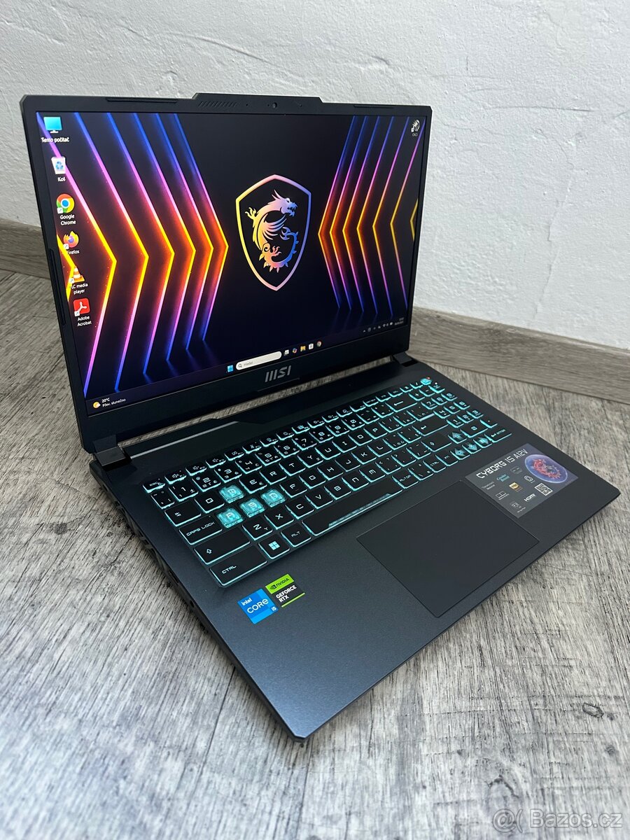 v ZÁRUCE-HERNÍ MAŠINA-MSI CYBORG- i5/RTX 6GB+INtEL/SSD - 2