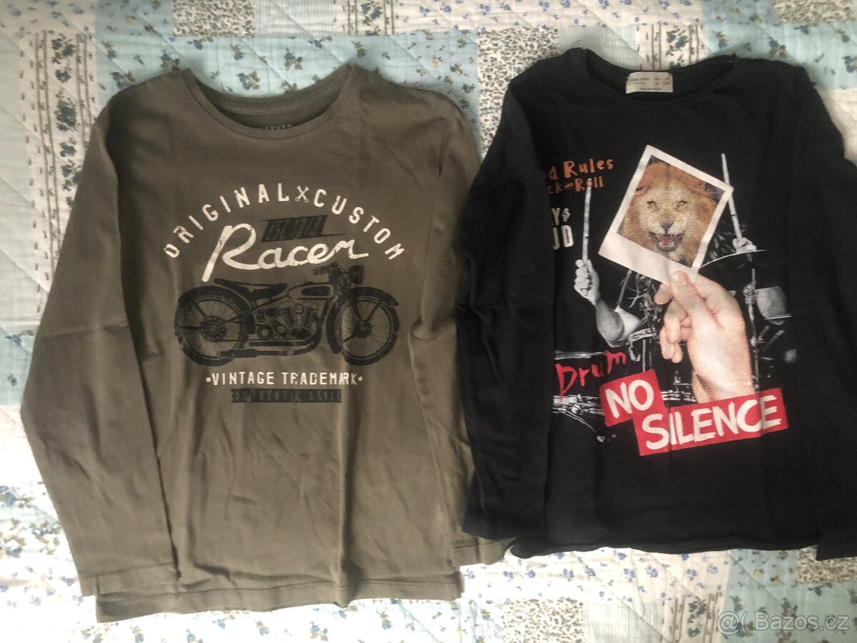 Prodám 2 ks trik s dl. rukávem vel.128 - 2