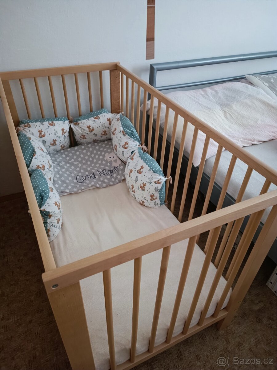 Dětská postýlka IKEA 60 × 120 cm + příslušenství - 2