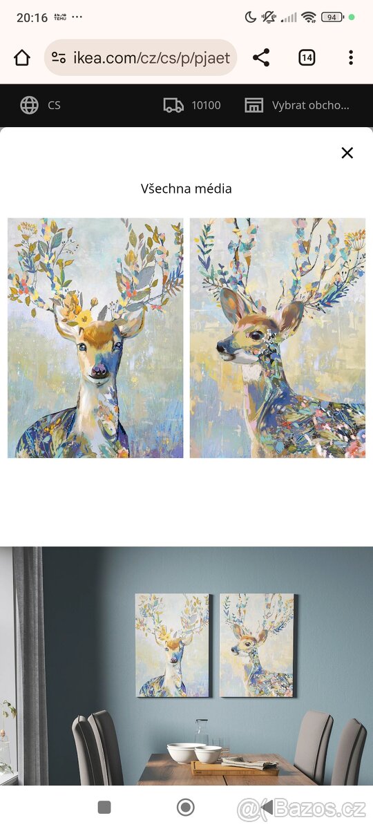 Obraz /y z IKEA barevný sob - 2