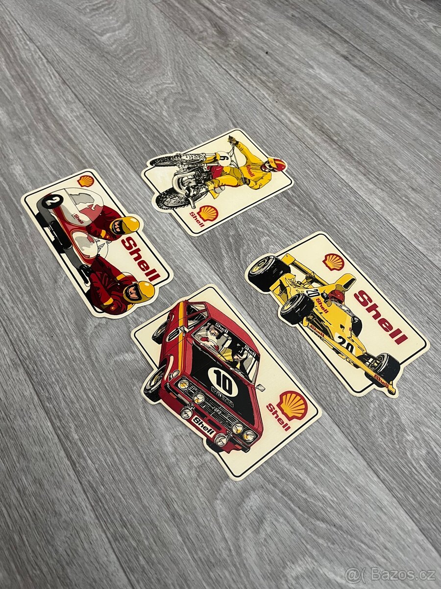 Retro sada sběratelské samolepky Shell 4ks - 2