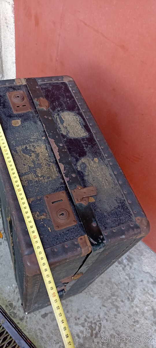 Velký lodní kufr, předválečný, starožitný, veterán - 2