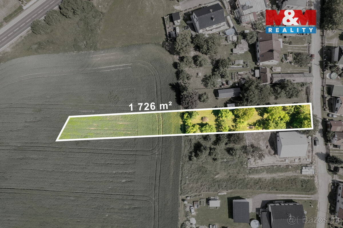 Prodej pozemku k bydlení, 1726 m², Výrov - Hadačka. - 2