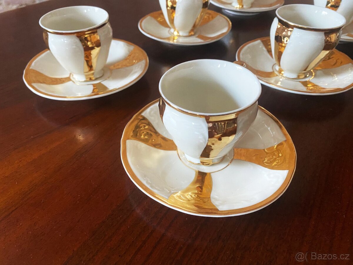 Porcelánový kávový/čajový set "Bernadotte" - Zlacený - 2