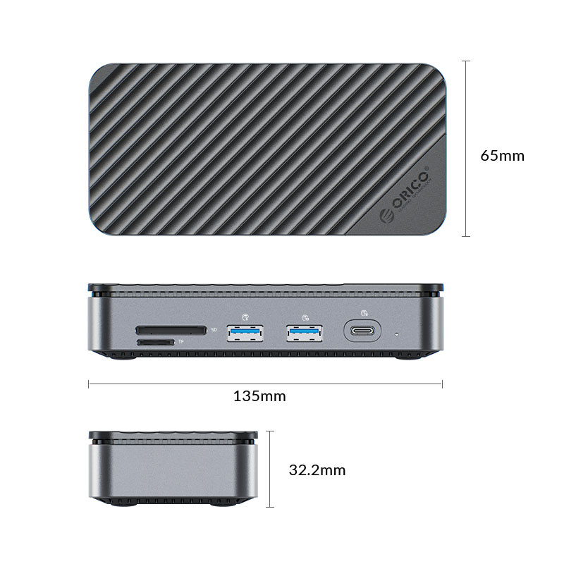 NOVY - box + hub : M.2 ; USB, LAN, card reader - 2