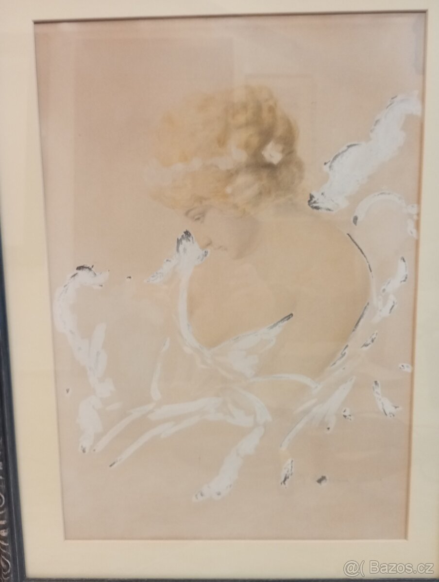 ZAMYŠLENÁ DÍVKA - JAN DĚDINA (1870 - 1955) - 2