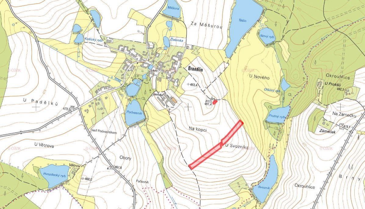 Zemědělská půda, prodej, Brandlín, Tučapy, Tábor - 2