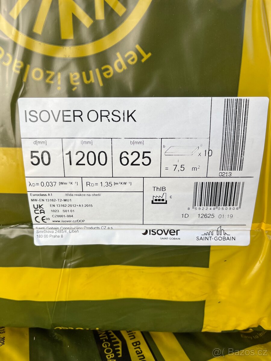 Skelná vata 3 balíky Isover 50mm - 2