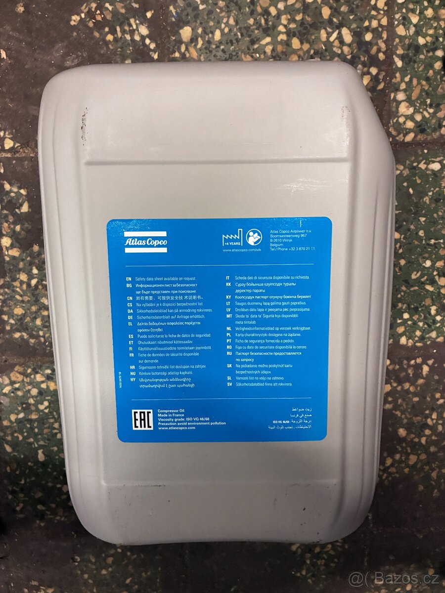 Polo-syntetický minerální olej šroubový kompresor AtlasCopco - 2