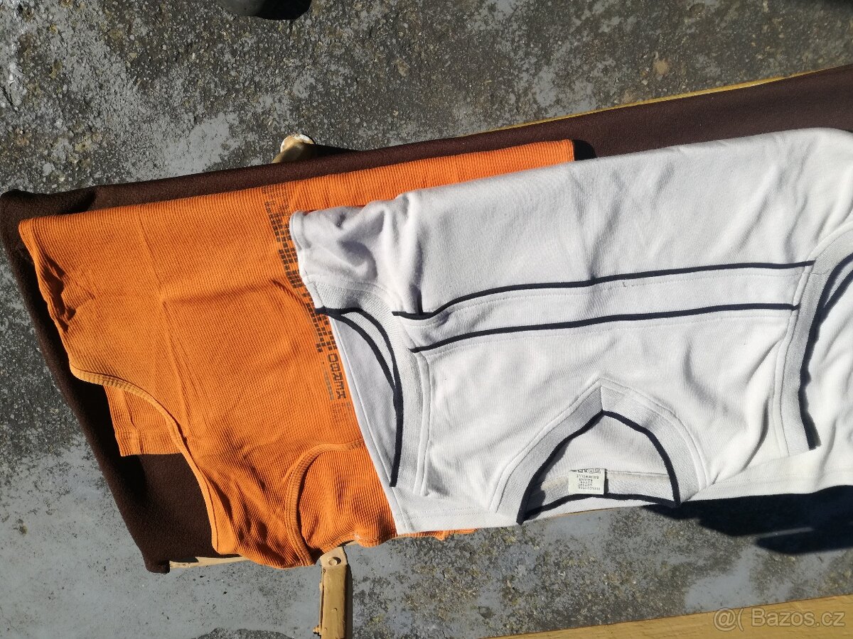 Trička bílá, tmavá, košilového střihu - 2