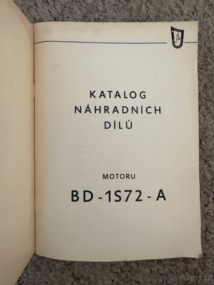 Katalog BD-1S72-A náhradních dílů originál - 2