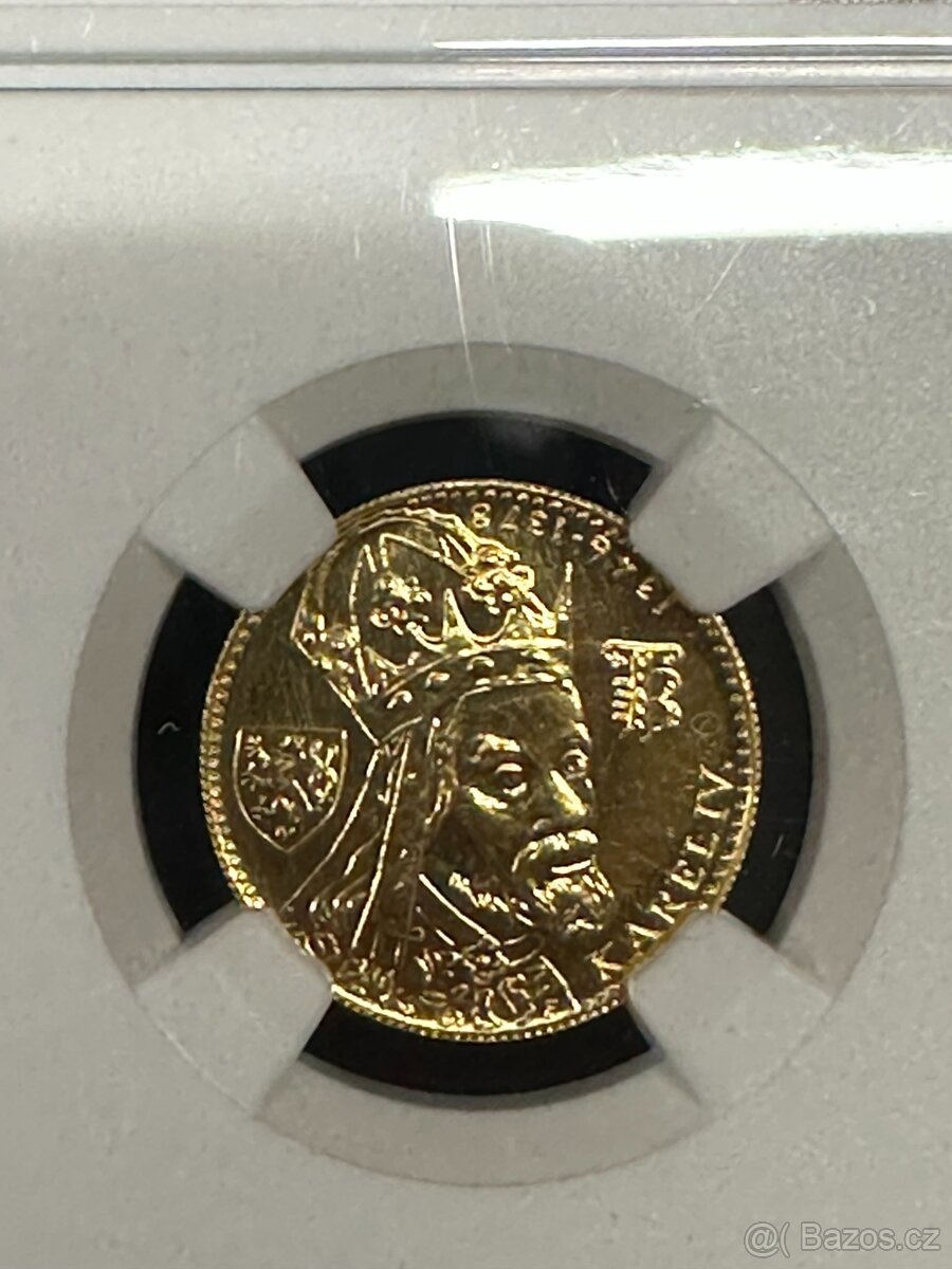 Zlatý československý 1 dukát Karel IV.1978 NGC MS68 - 2