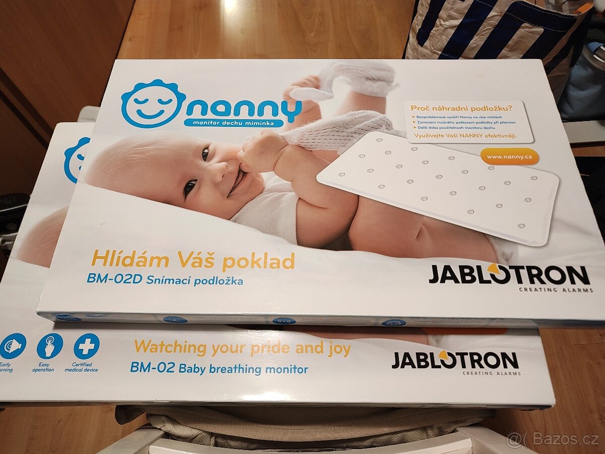 Monitor dechu Jablotron Nanny BM-02 + 2 snímací podložky - 2