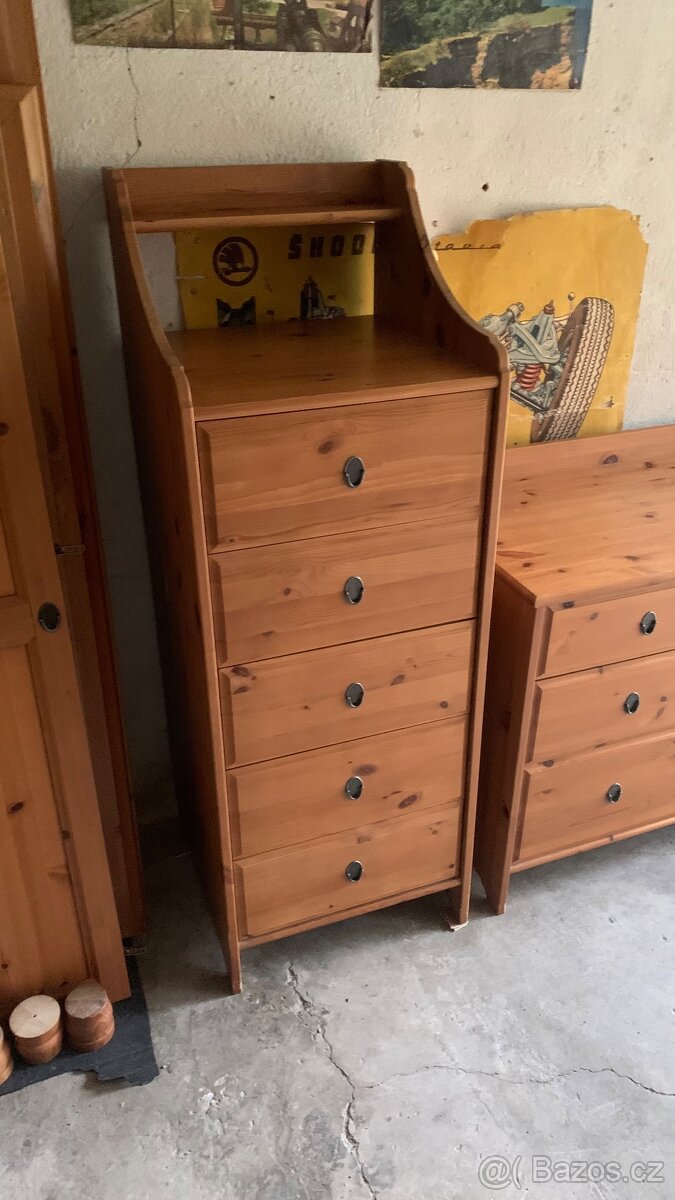 Ikea Leksvik komoda 5š masiv antik hemnes - 2