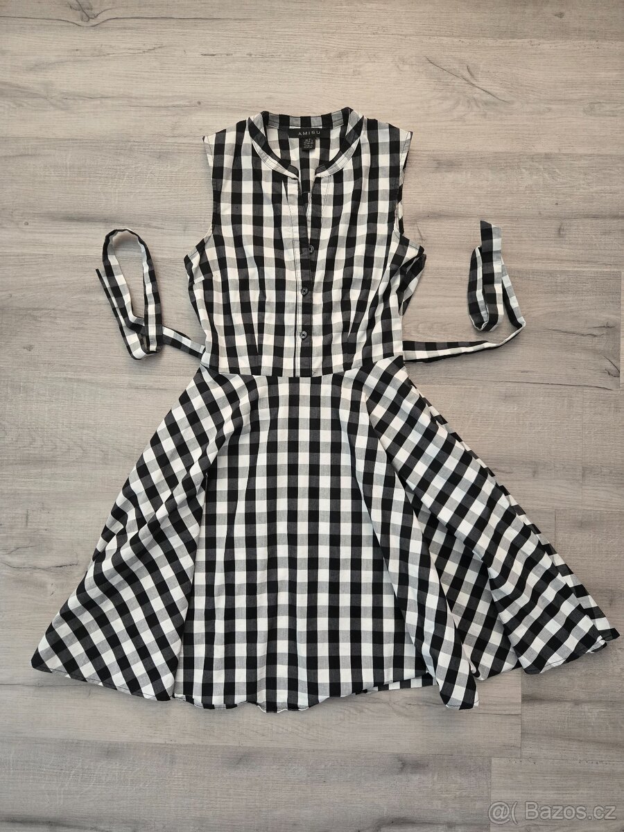 Kostkované letní šaty zn. Amisu - 2