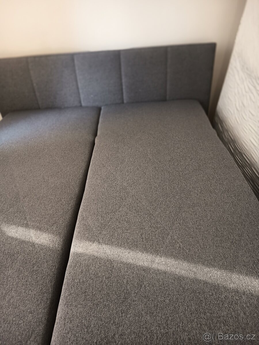 Postel s matrací ANABEL - šedá, 180x200 cm - 2