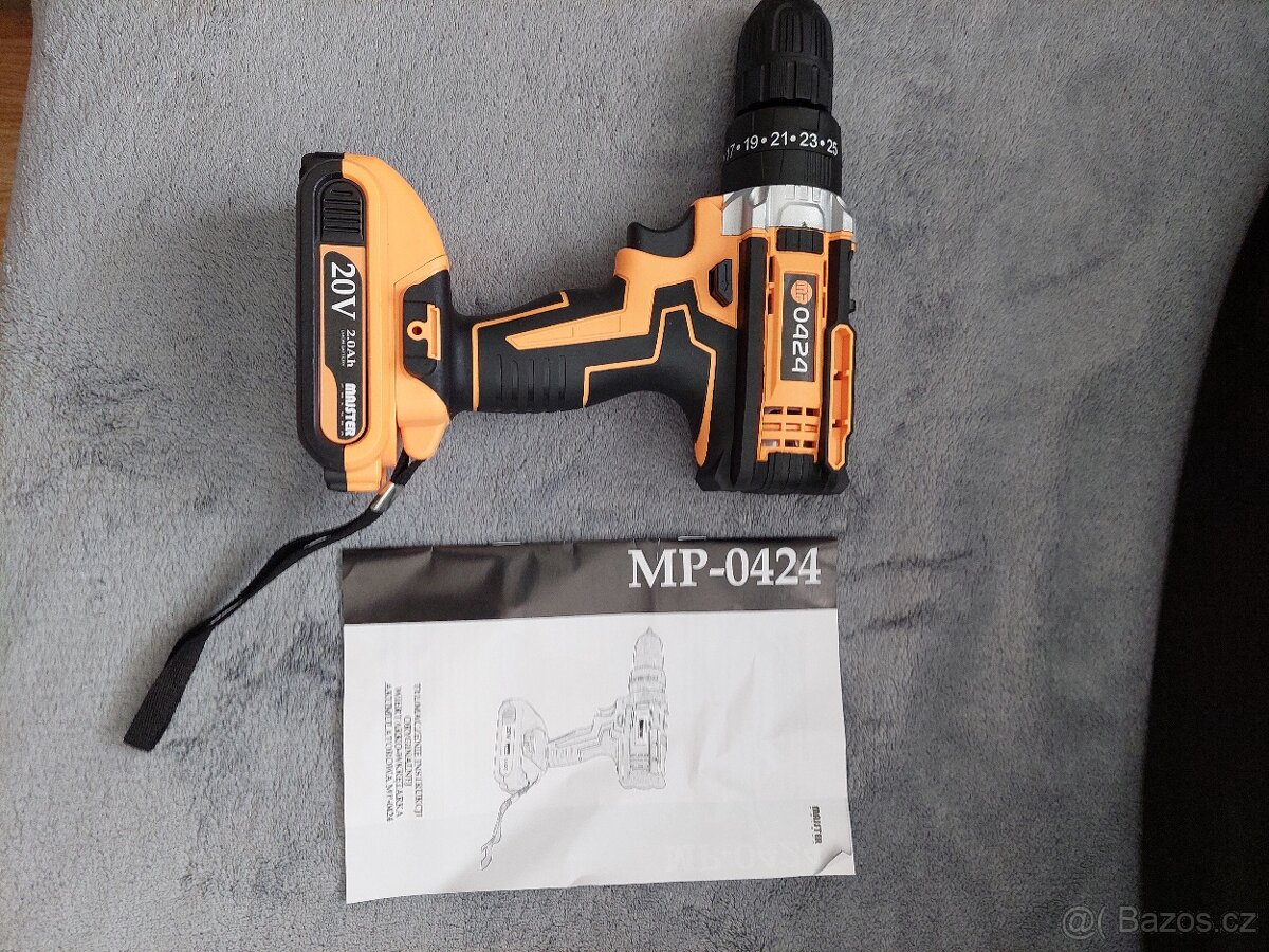 Aku příklepová vrtačka, šroubovák, 2 baterie, příslušenství. - 2