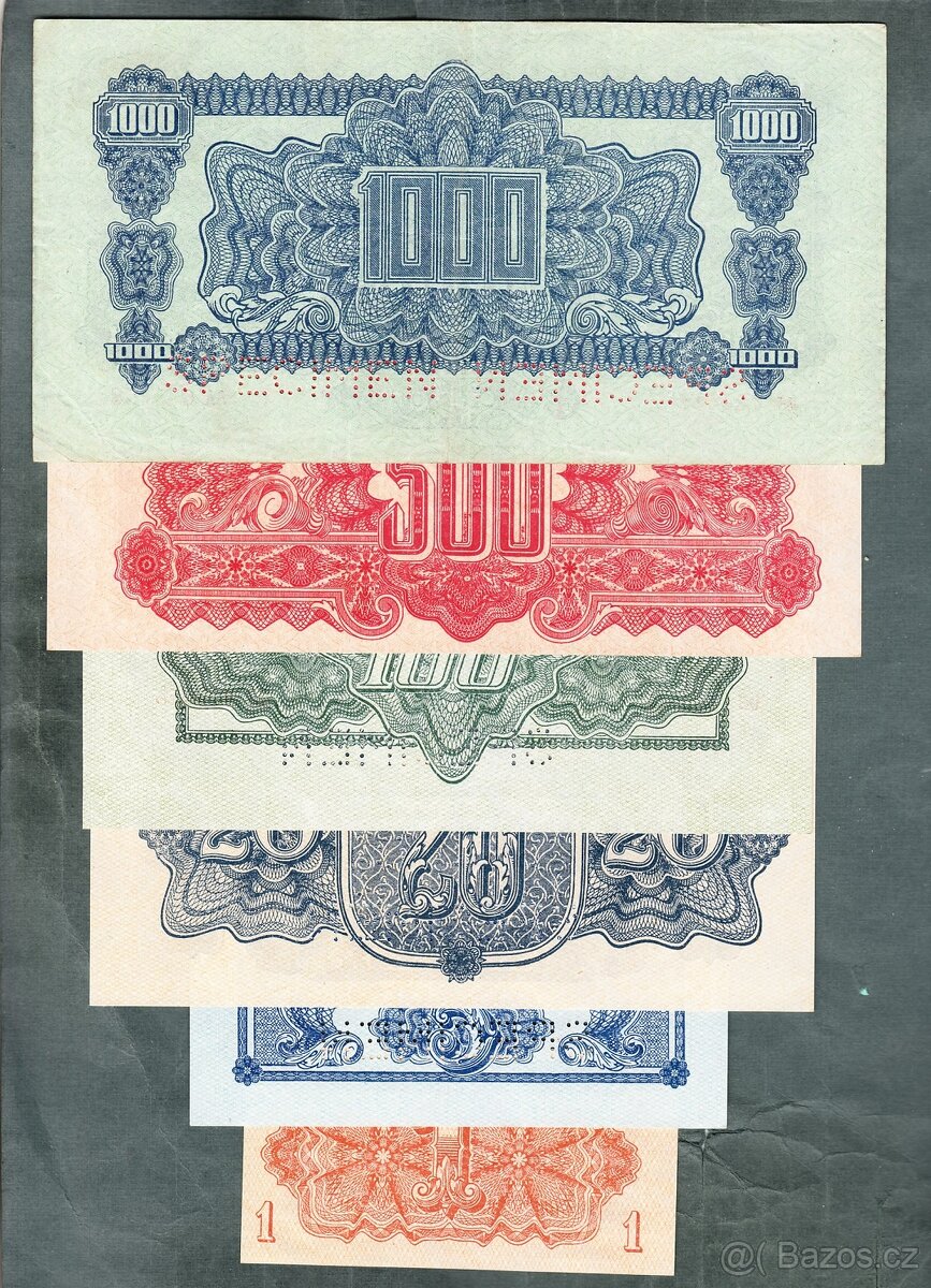 Staré bankovky KOMPLET SESTAVA 1944 pěkný stav - 2