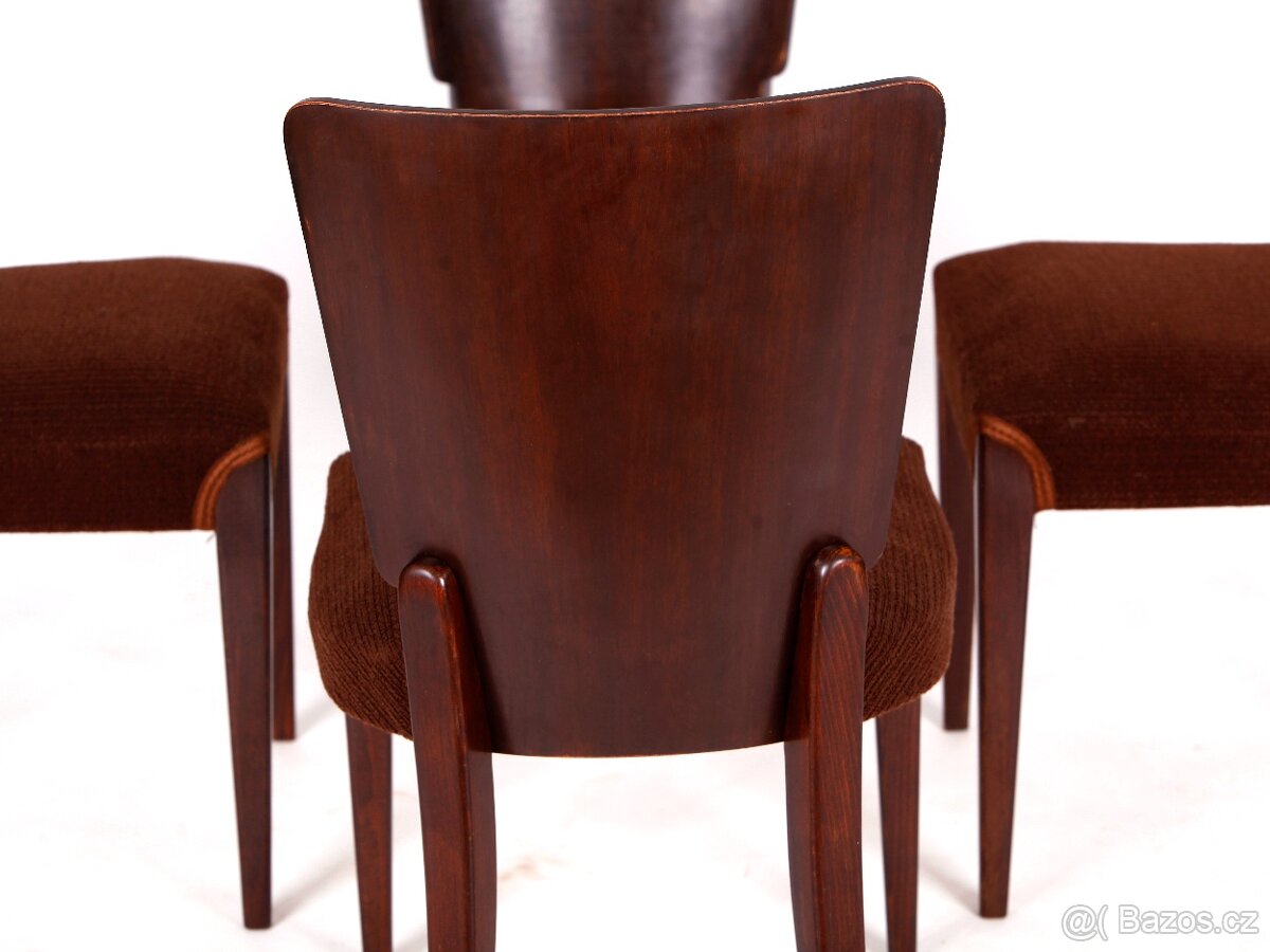 Jídelní židle H-214, návrh J. Halabala, UP závody, 4 ks - 2