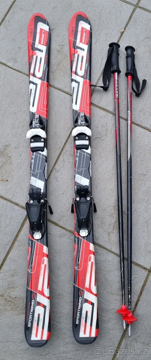 juniorský lyžařský set - lyže 130 + boty + hůlky - 2