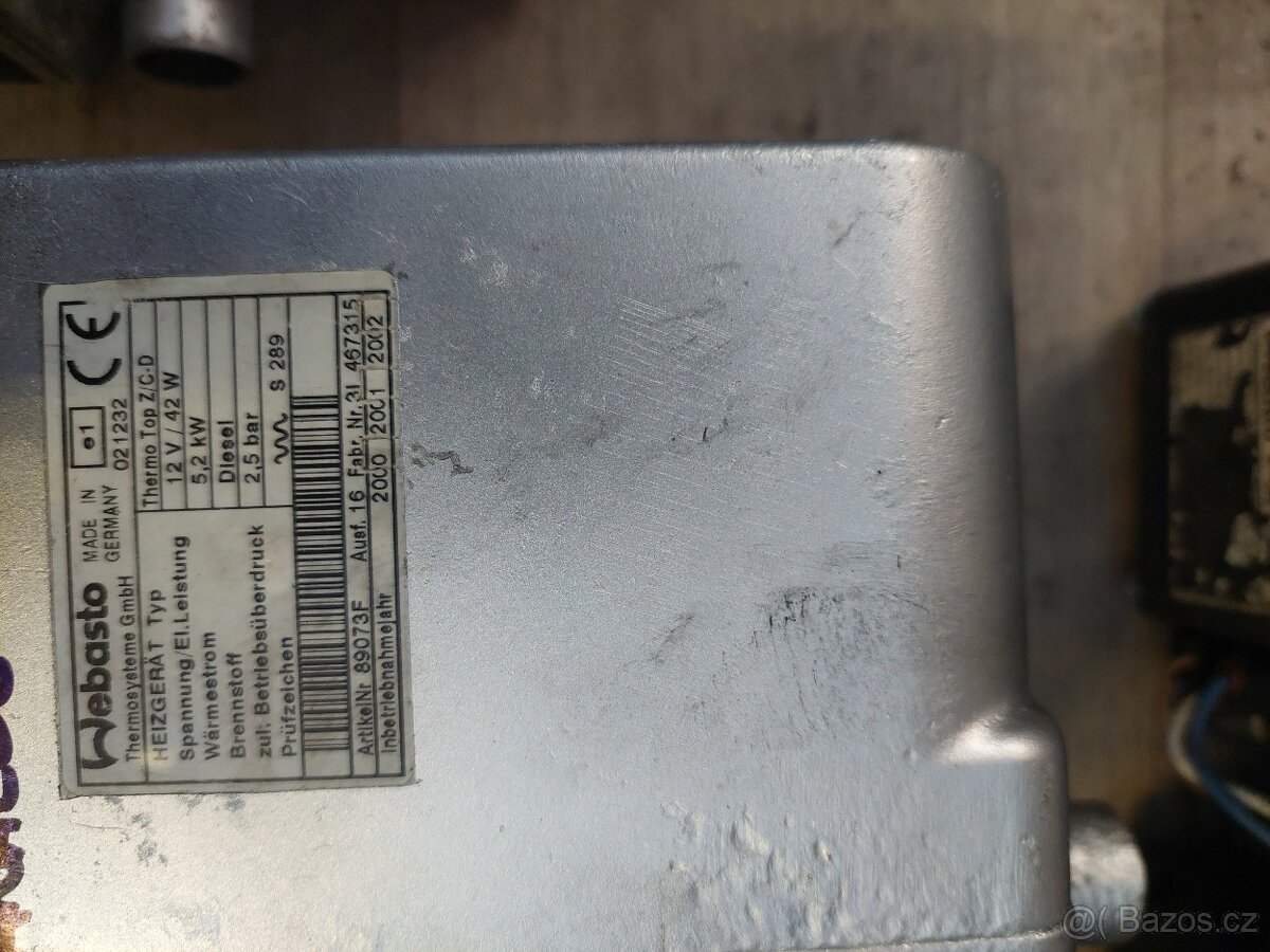 3x Webasto ThermoTop Z/C D + kabeláž, hodiny - 2