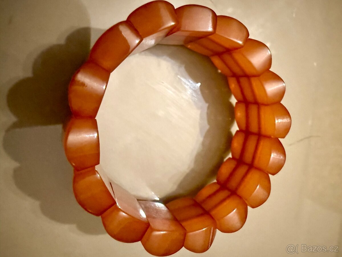 Starožitný náramek baltský jantar - 2