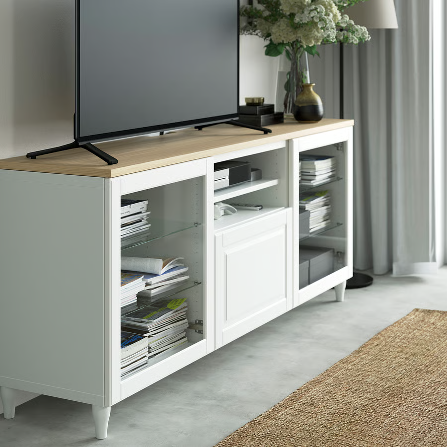 Obývací stěna, TV panel/ deska_IKEA BESTA (dub) - 2