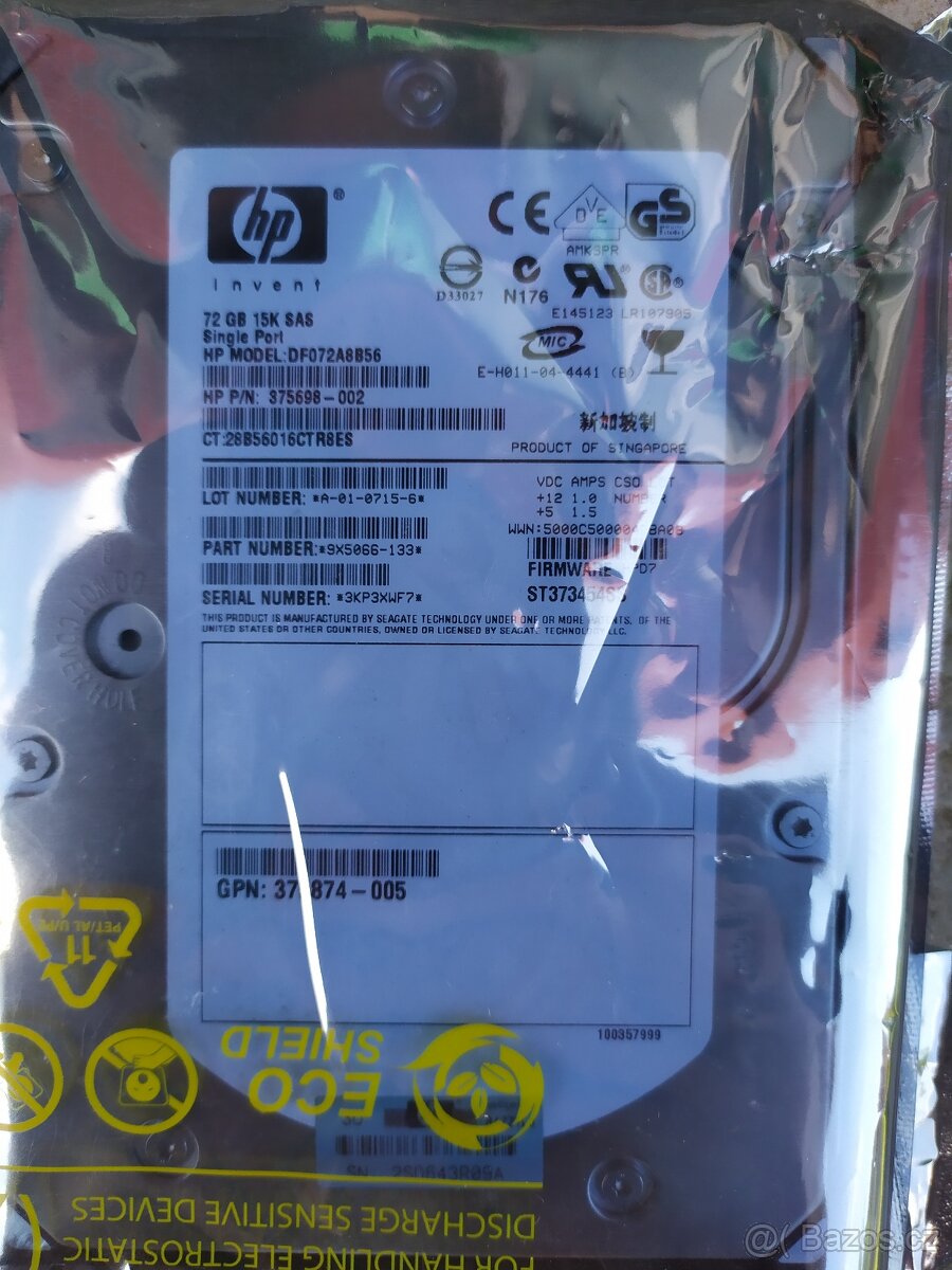 HP SAS HDD ,nové 146 a 72 GB 2,5´a 3,5´ - 2