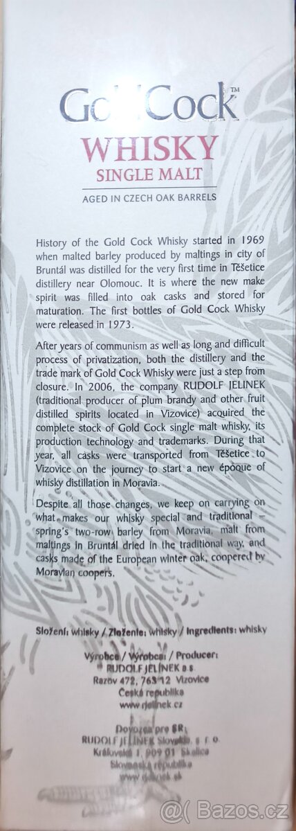 Gold cock whisky slivowitz finish 1992 59.5% - 2