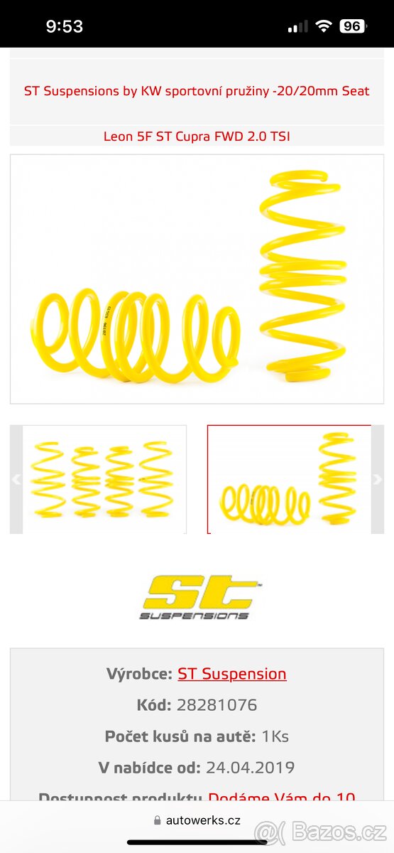 ST Suspensions - Seat Leon 5F Cupra 280 , golf R. - 2