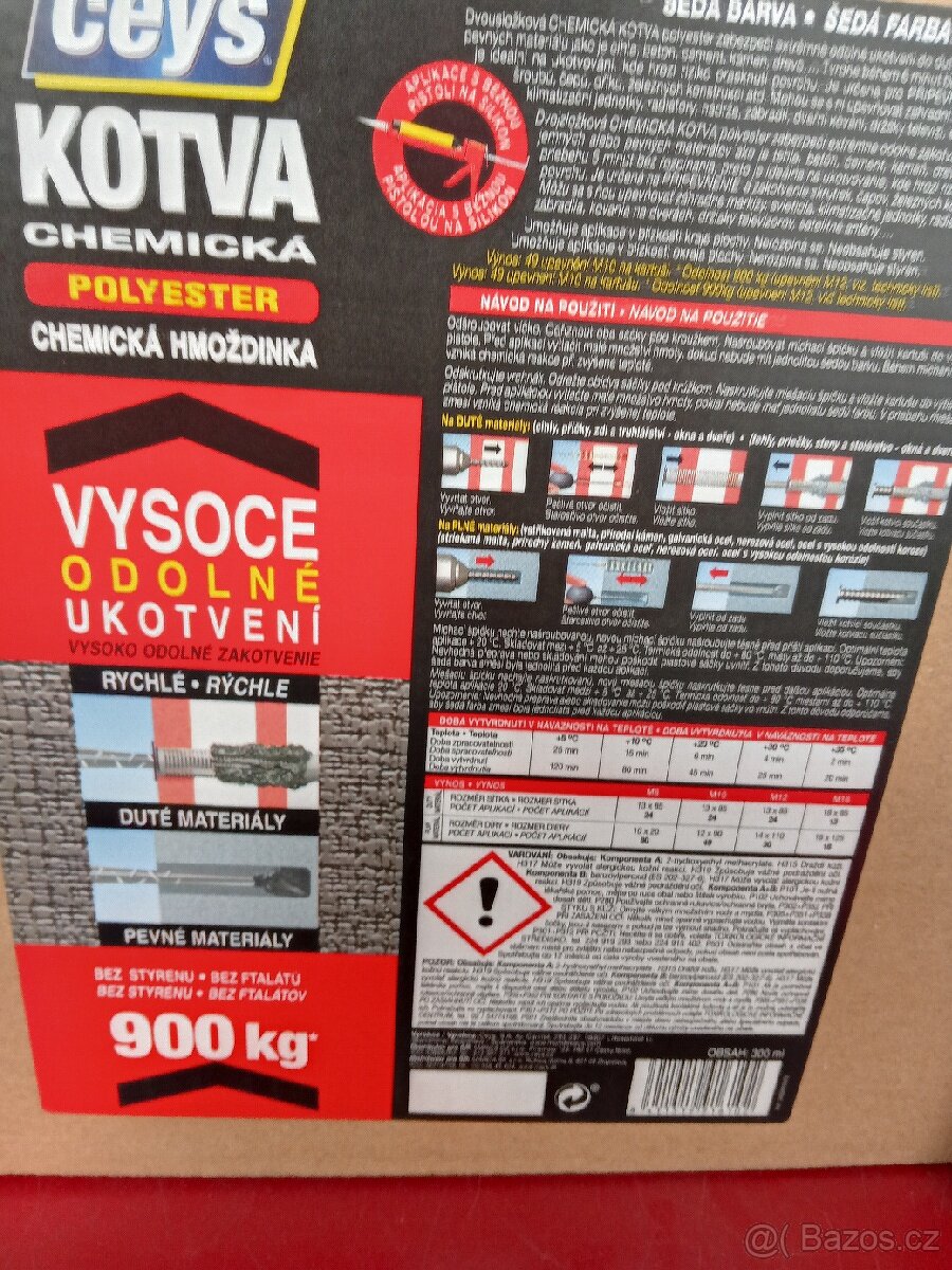 Chemická kotva polyester 300ml 9 ks - 2