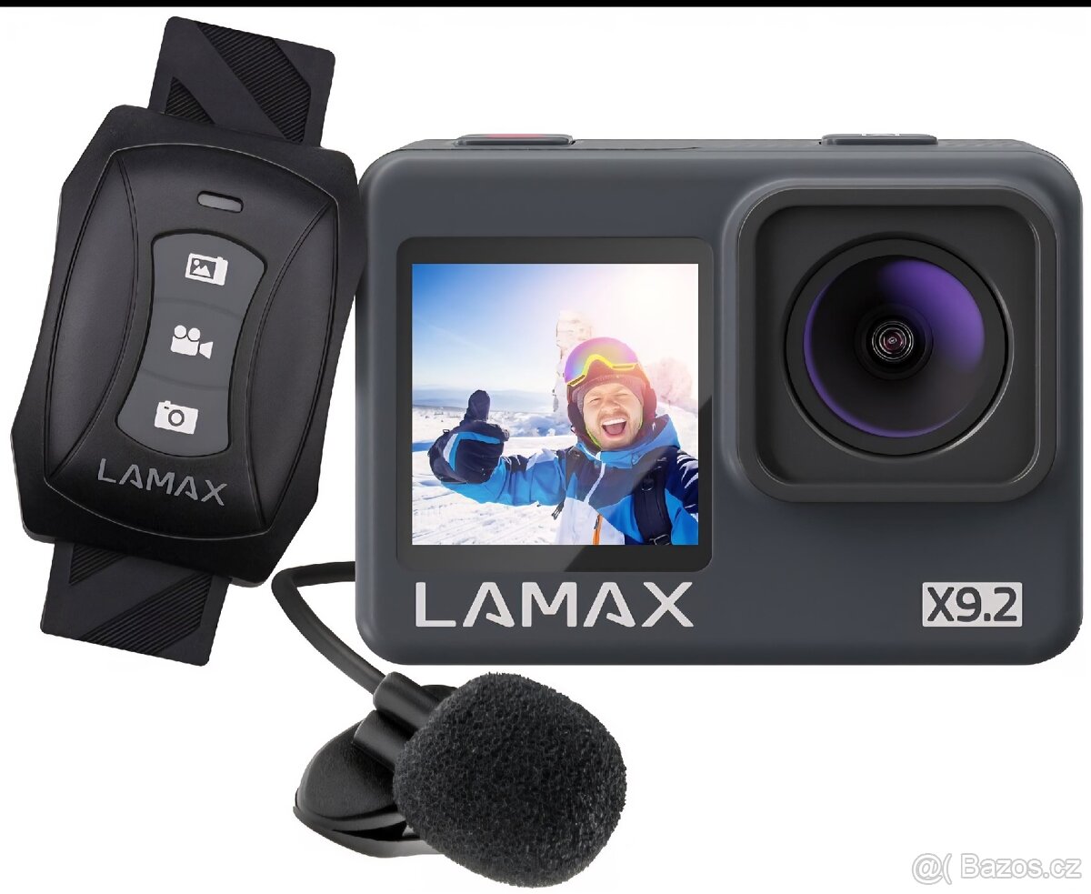 Kamera Lamax X9.2 + nabíječka, 3 baterie a 128gb sd karta - 2