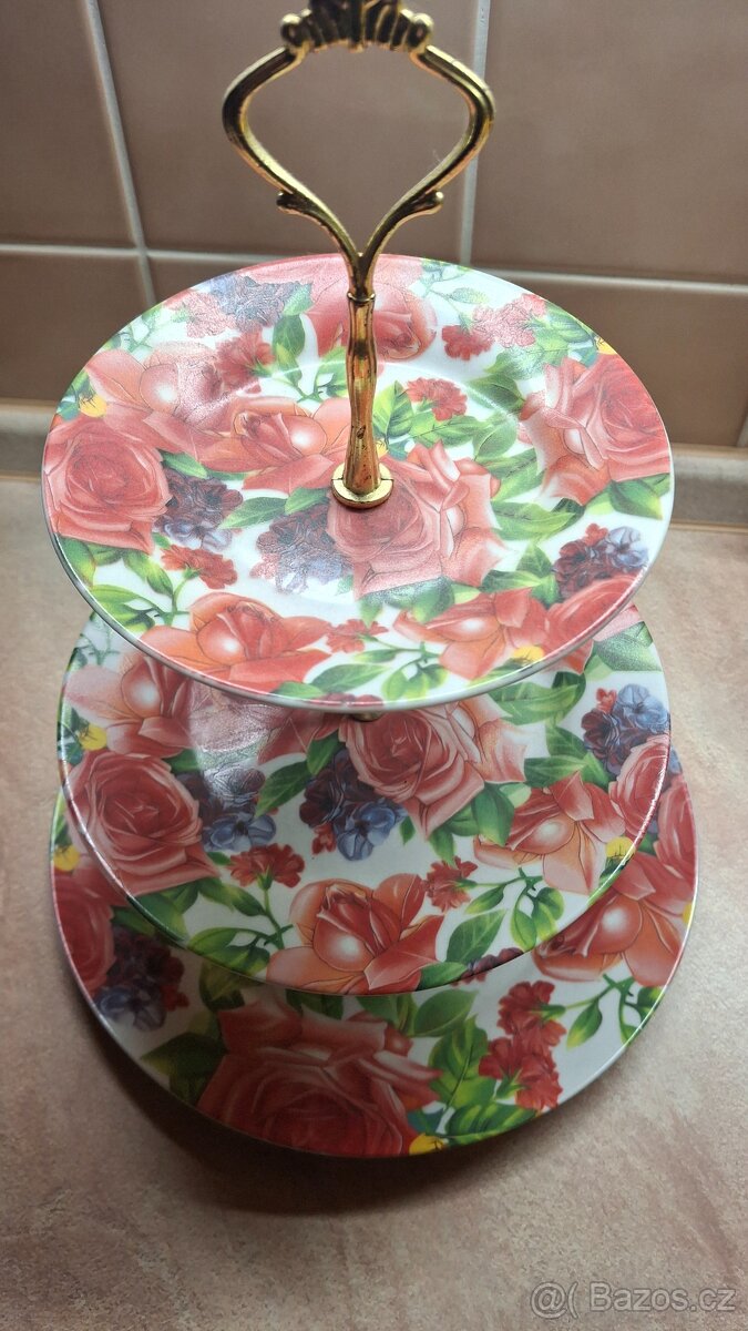 Ruské 3 patrové malované talíře - 2