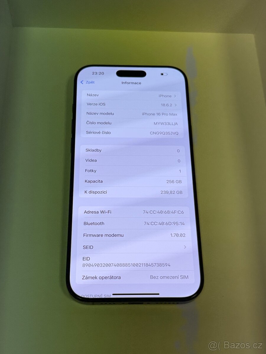 iPhone 16 Pro Max 256GB Black / Záruka - 2