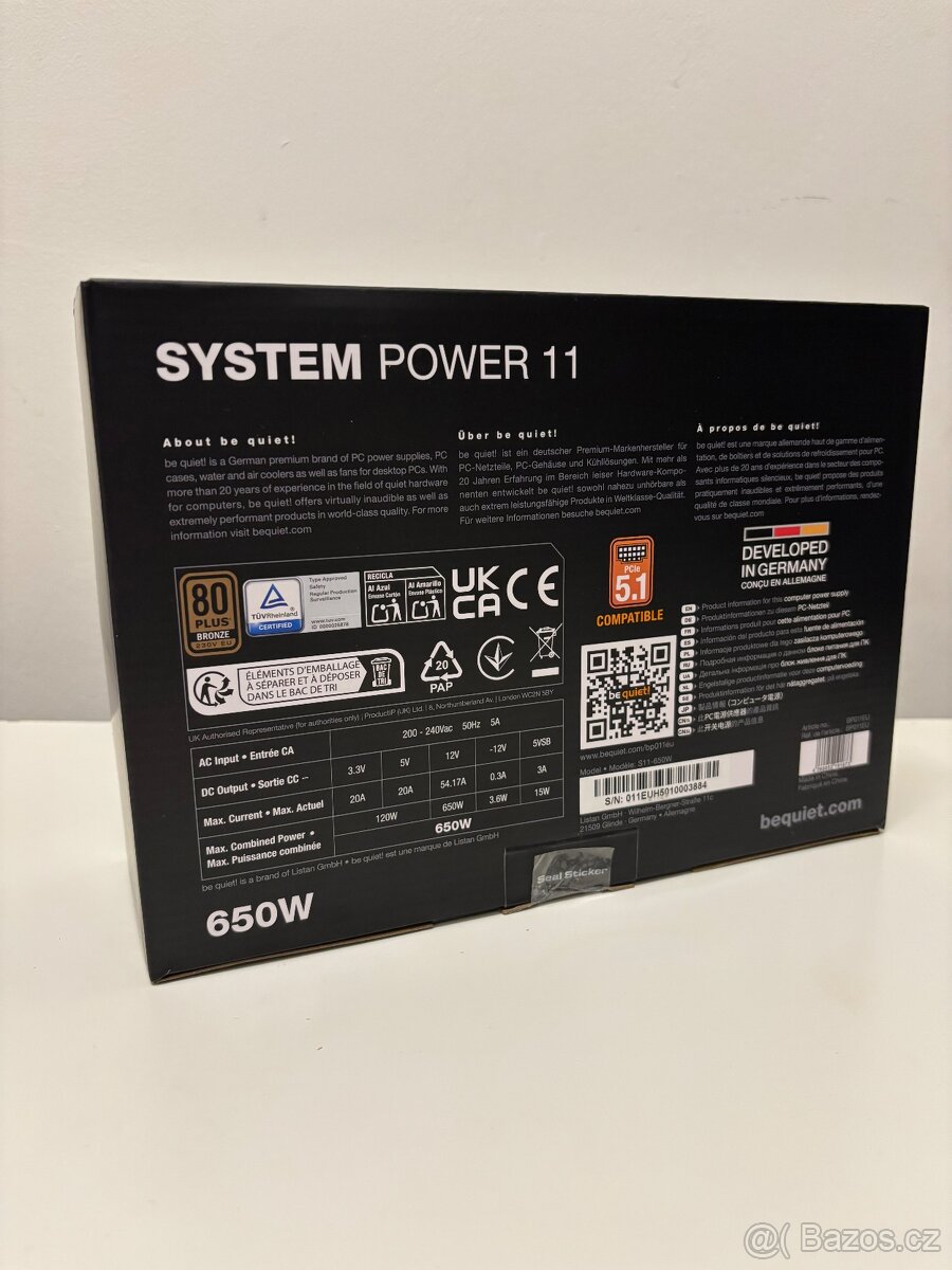 Nový be quiet System Power 11 650W + SSD 512 GB - 2