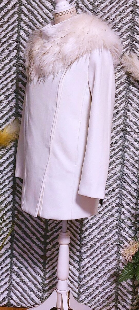 BÍLÝ KABÁTEK - MANGO vel. M + LUXUSNÍ LÍMEC - 2