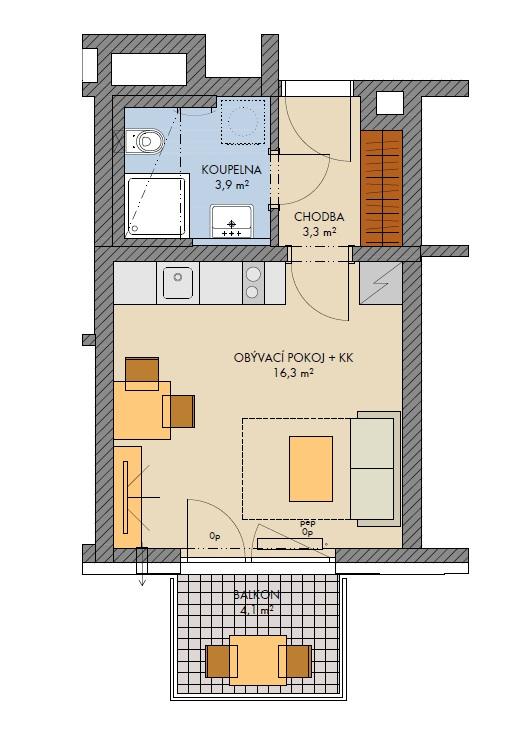 Prodej bytu 1+kk - 2