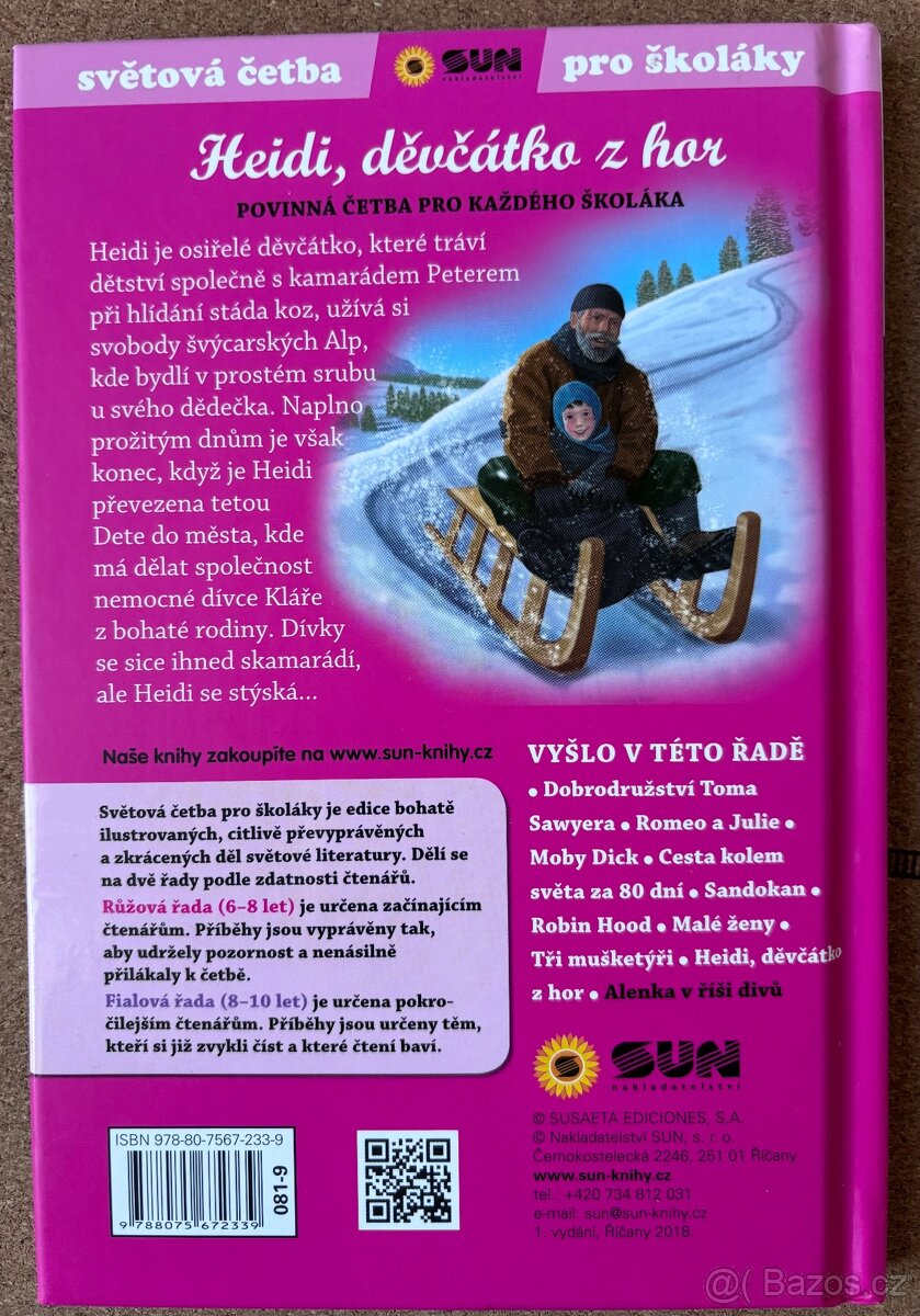 Dětská knížka Heidi, Děvčátko z hor NOVÁ - 2