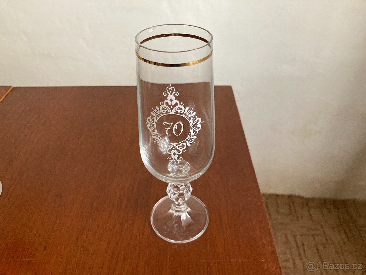 Skleničky na víno k jubileu - 60. a 70. narozeninám - 2