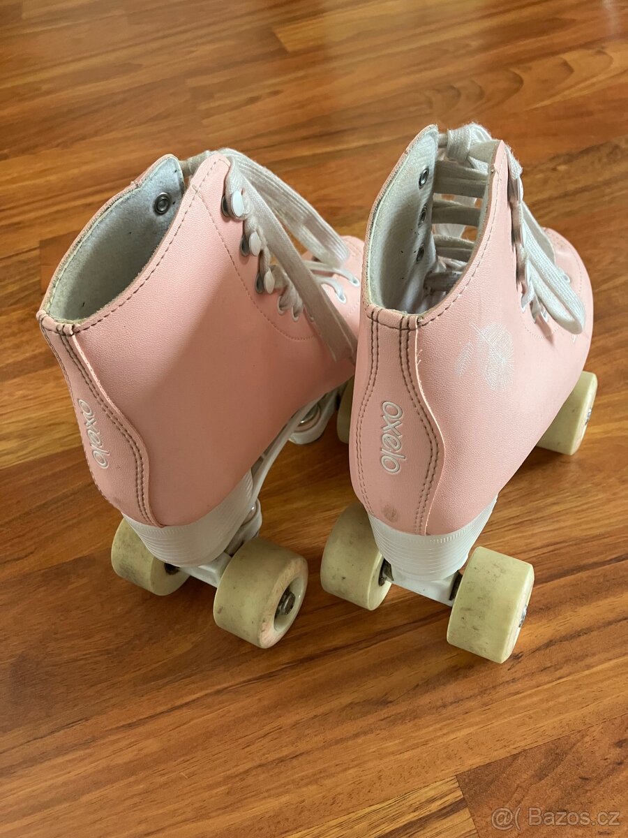 Dívčí brusle OXELO Quad 100 růžové - vel. 36 - 2