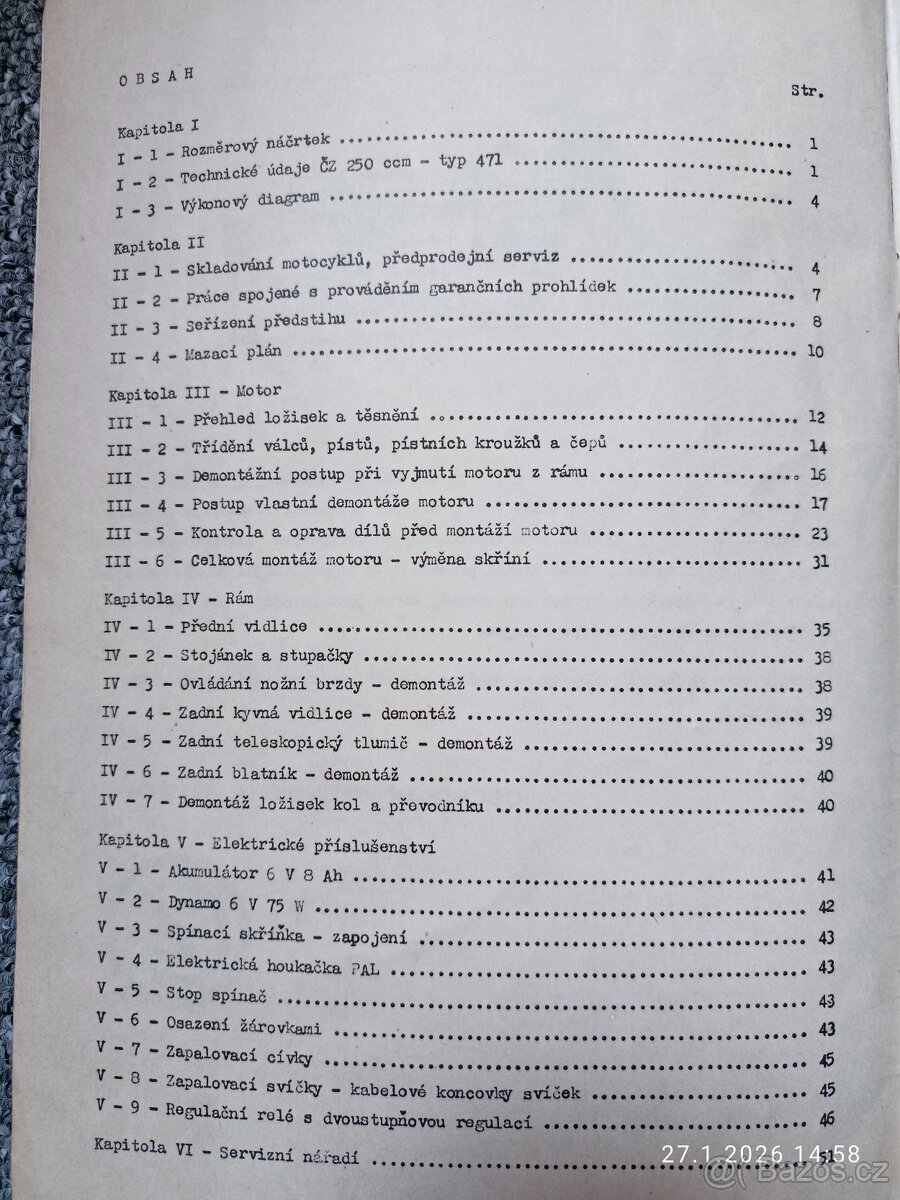 Dílenská příručka ČZ 250/471 - 2